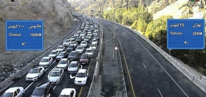 ترافیک سنگین در جاده چالوس و آزادراه تهران – شمال