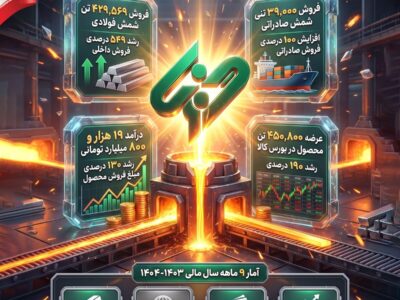 اینفوگرافیک: کارنامه رشد فروش فولاد غدیر نی‌ریز در 9 ماهه سال مالی جاری