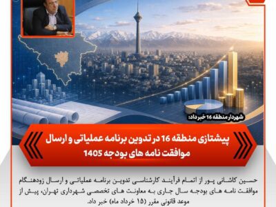 پیشتازی منطقه ۱۶ در تدوین برنامه عملیاتی و ارسال موافقت‌نامه‌های بودجه ۱۴۰۵ – جمهور نیوز