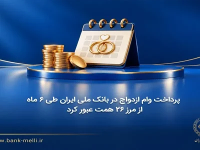 پرداخت وام ازدواج در بانک ملی ایران طی ۶ ماه از مرز ۲۶ همت عبور کرد